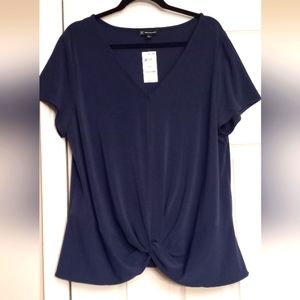 BRAND NEW- Woman's Navy Blue V-Neck Top